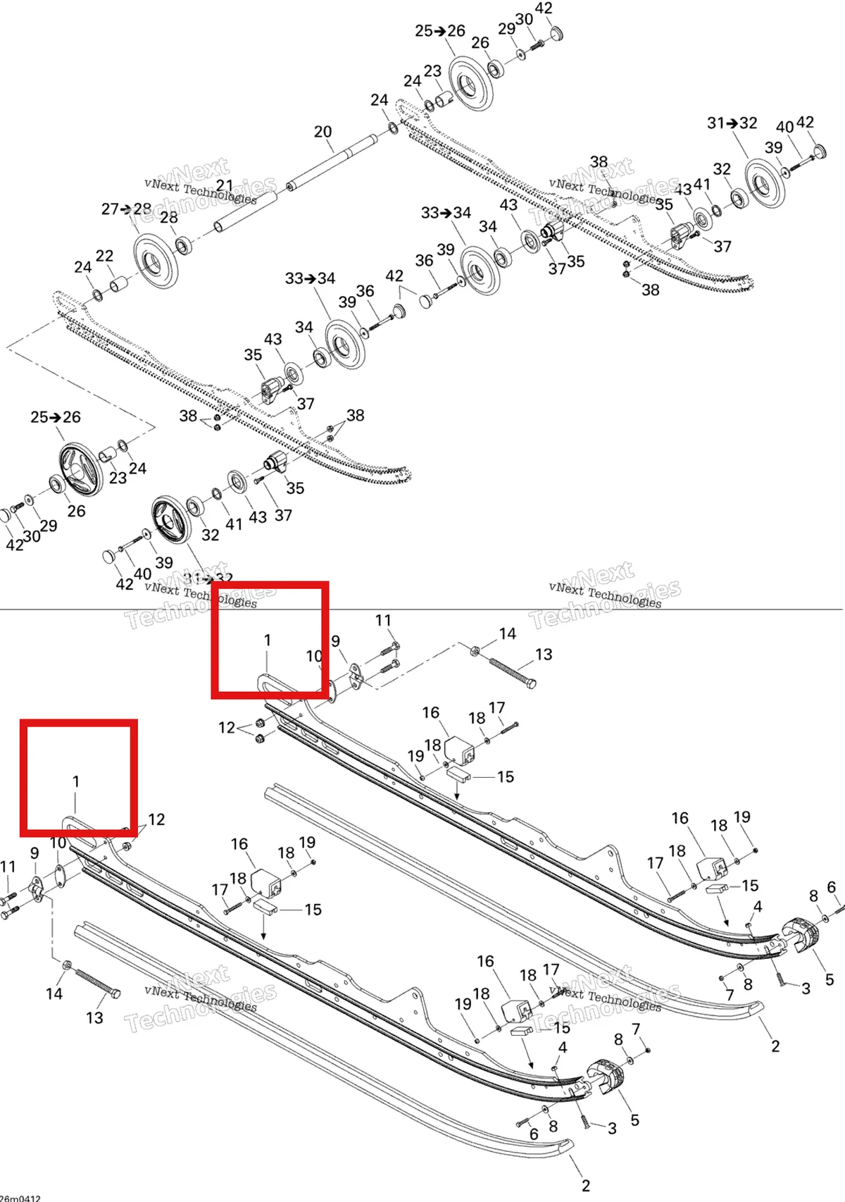 Деталь 503190278 на схеме узла 2004 Ski-Doo Summit 600 HO Rear Suspension