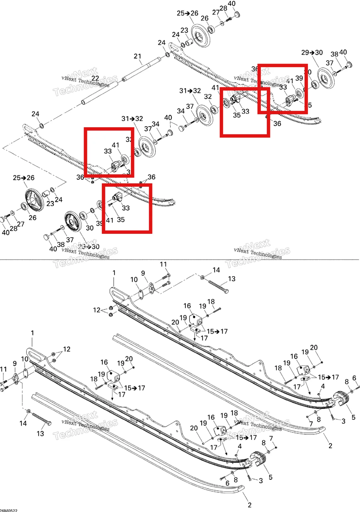 Деталь 503190389 на схеме узла 2005 Ski-Doo Expedition 550F Rear Suspension