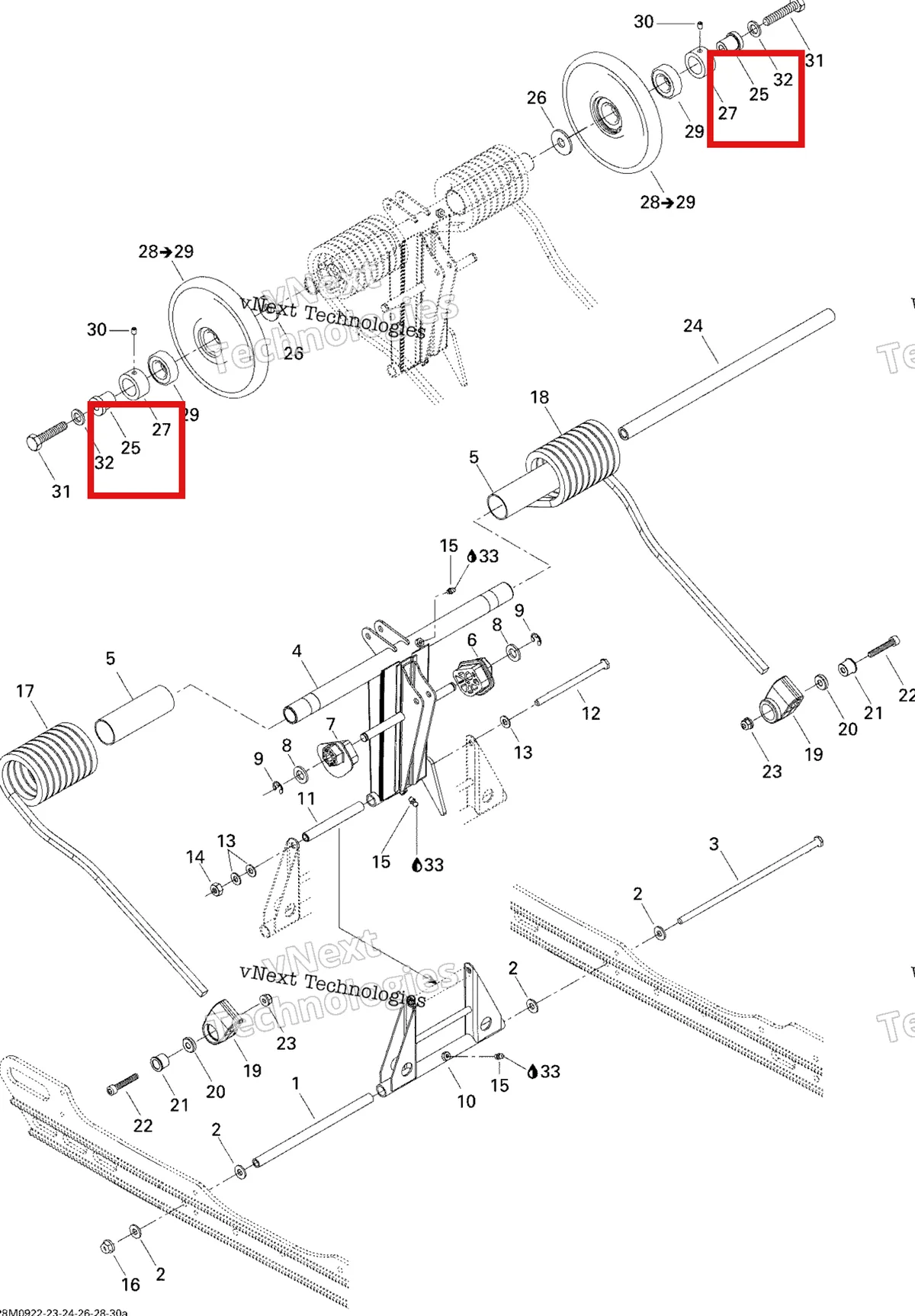 Деталь 503190422 (Втулка) на схеме узла 2009 Ski-Doo GTX Fan Rear Arm