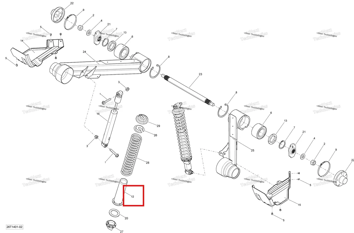 Деталь 503190436 на схеме узла 2014 Can-Am OUTLANDER MAX 400 EFI, STD, XT Rear Suspension
