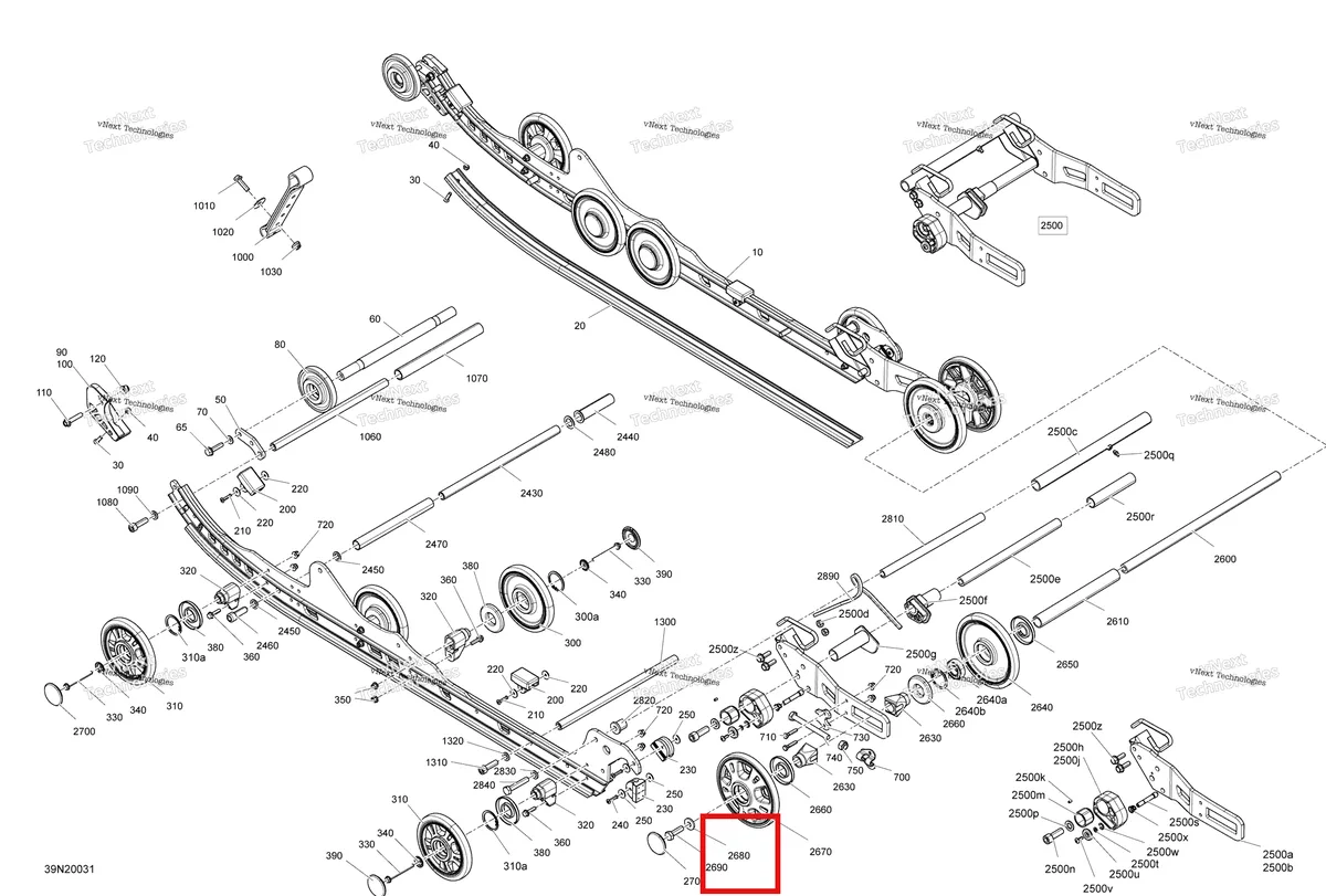 Деталь 503190439 (Шайба) на схеме узла 2020 Ski-Doo SKANDIC WT 600HO E-TEC Suspension, Rear - Lower Section