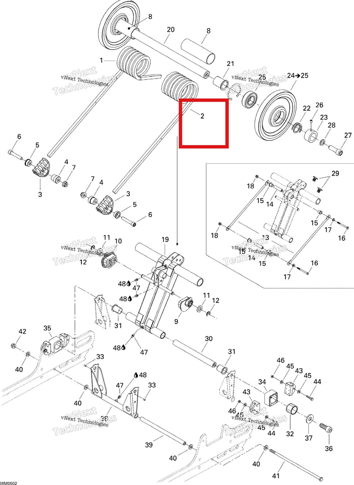 Деталь 503190483 на схеме узла 2005 Ski-Doo MX Z 380F Rear Arm Mx Z 380F