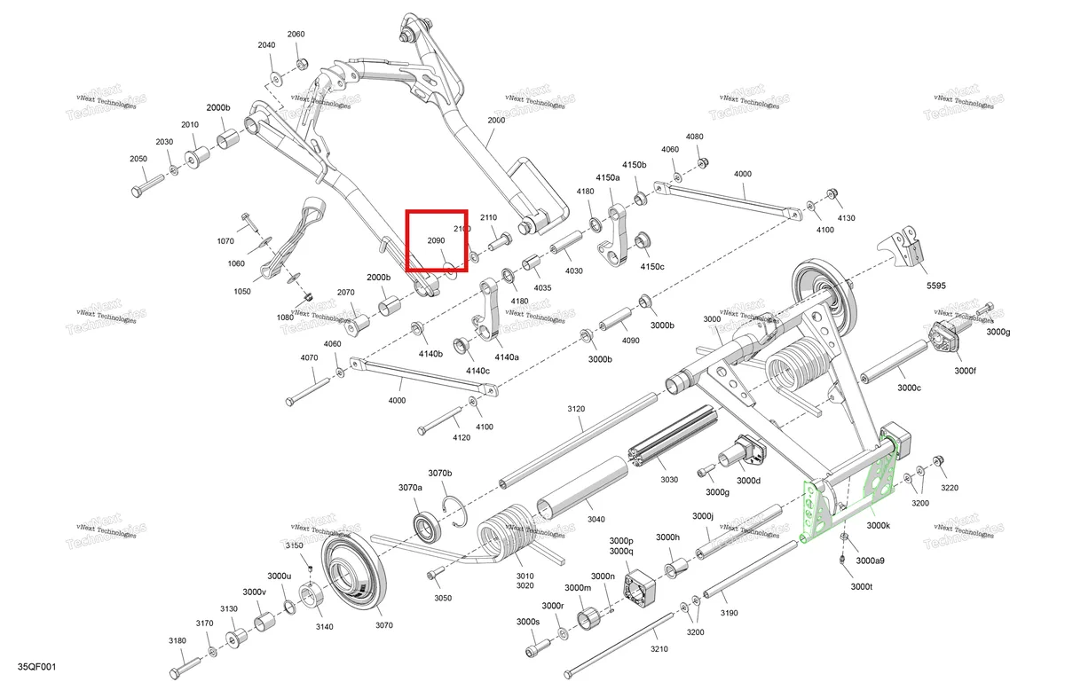 Деталь 503190656 (Шайба) на схеме узла 2026 Ski-Doo GRAND TOURING - SPORT - ESTA - Bright White - 14X120X0.75LFF Track Suspension - Rear - Upper Section