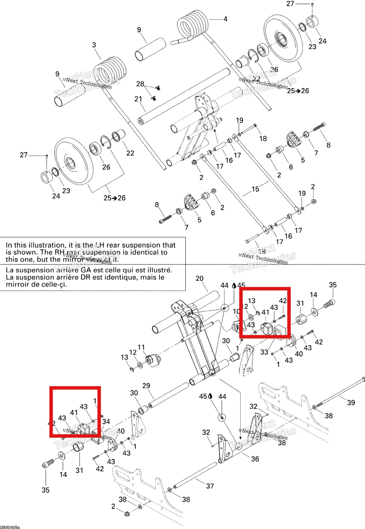 Деталь 503190681 на схеме узла 2004 Ski-Doo Elite 1500 1st Edition Rear Arm