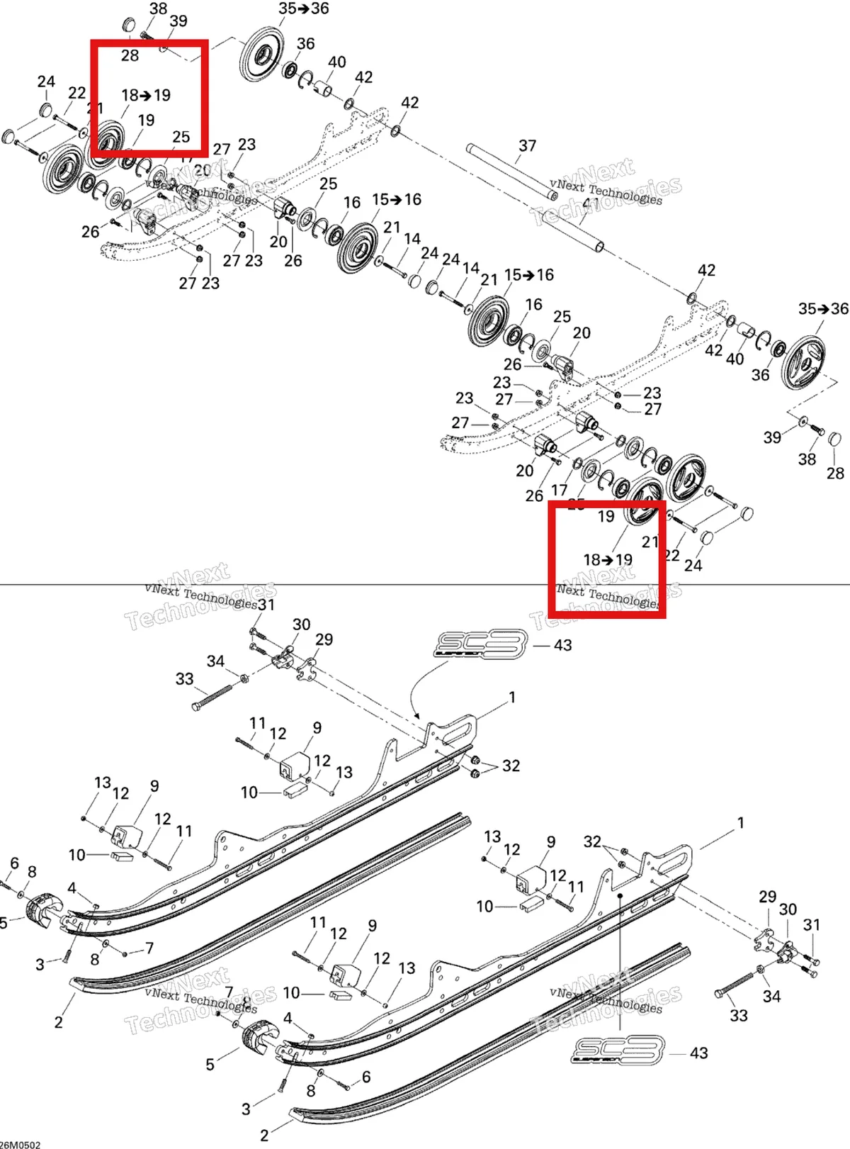 Деталь 503190784 на схеме узла 2005 Ski-Doo GSX 380F Rear Suspension Gsx
