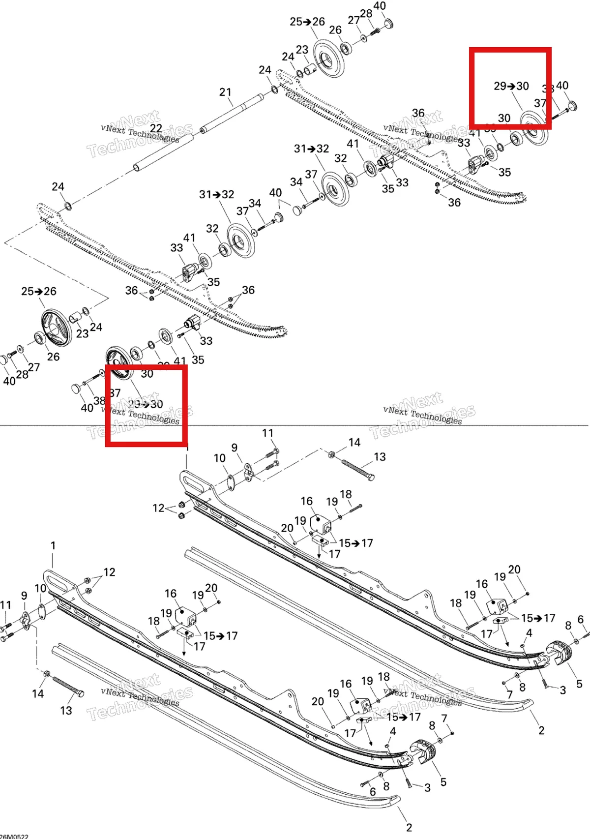 Деталь 503190794 на схеме узла 2005 Ski-Doo Expedition 550F Rear Suspension