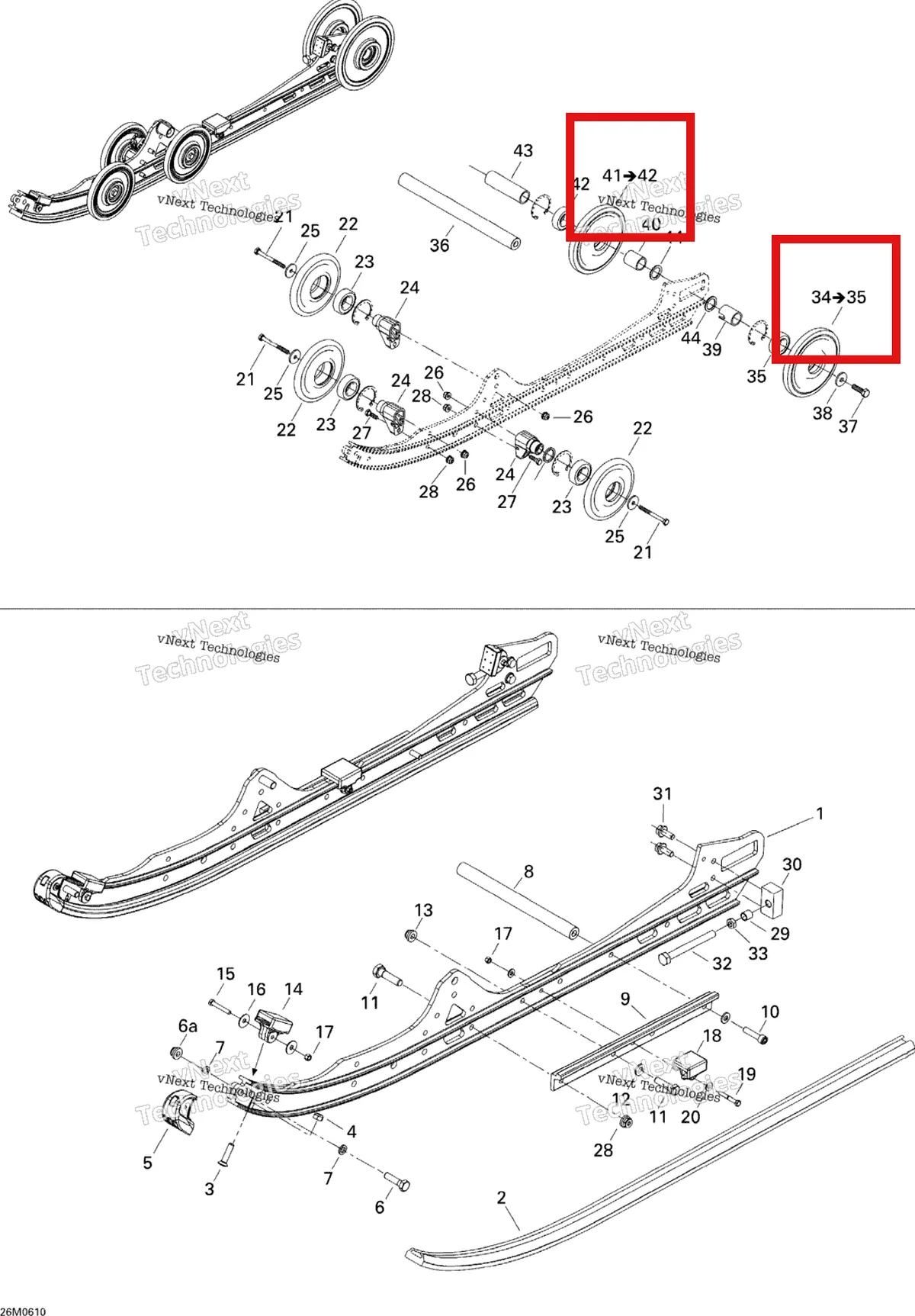 Деталь 503190799 на схеме узла 2006 Ski-Doo MX Z 440 Racing Rear Suspension