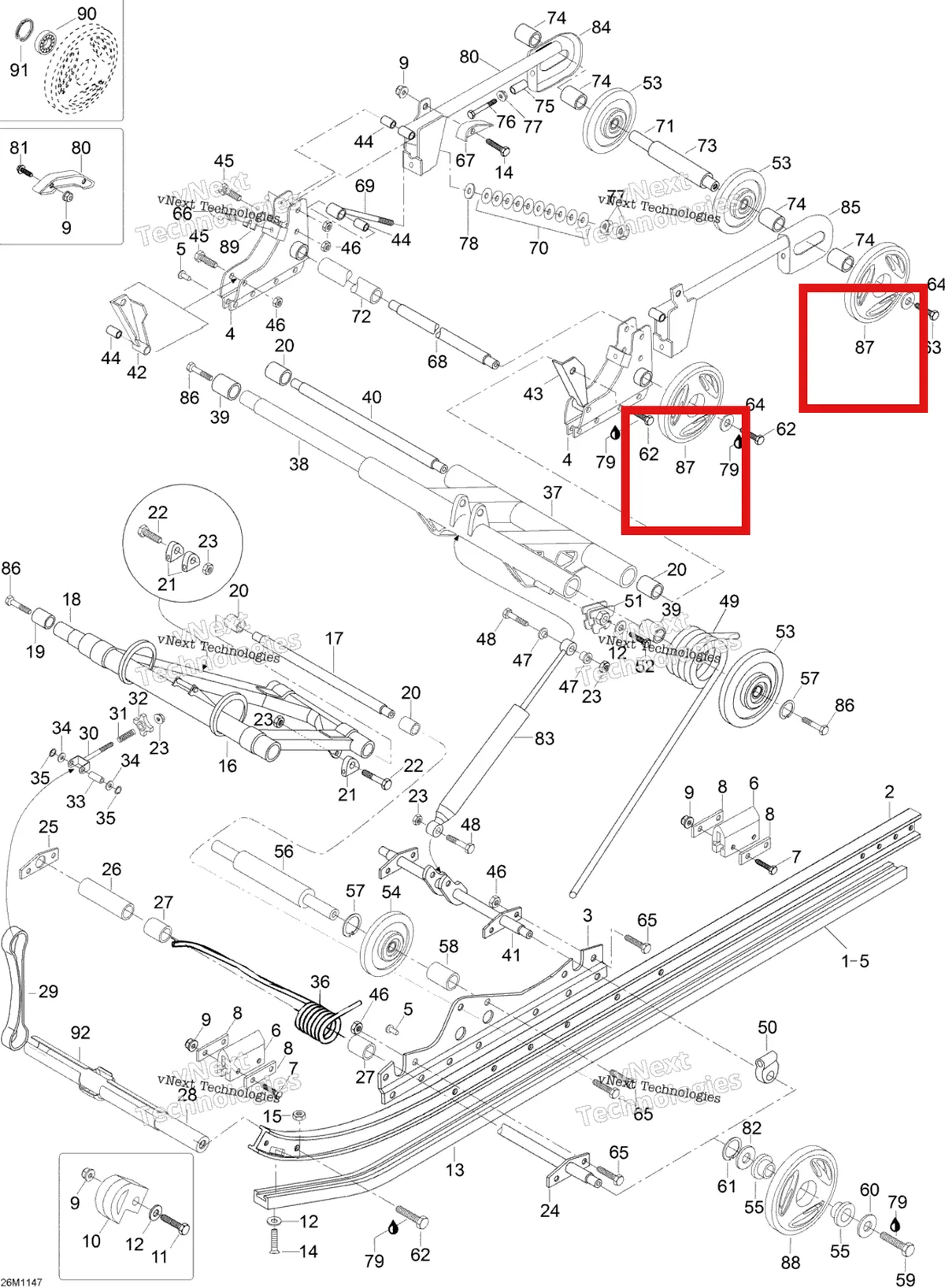 Деталь 503190817 на схеме узла 2012 Ski-Doo Skandic SWT V800 YetiII Rear Suspension