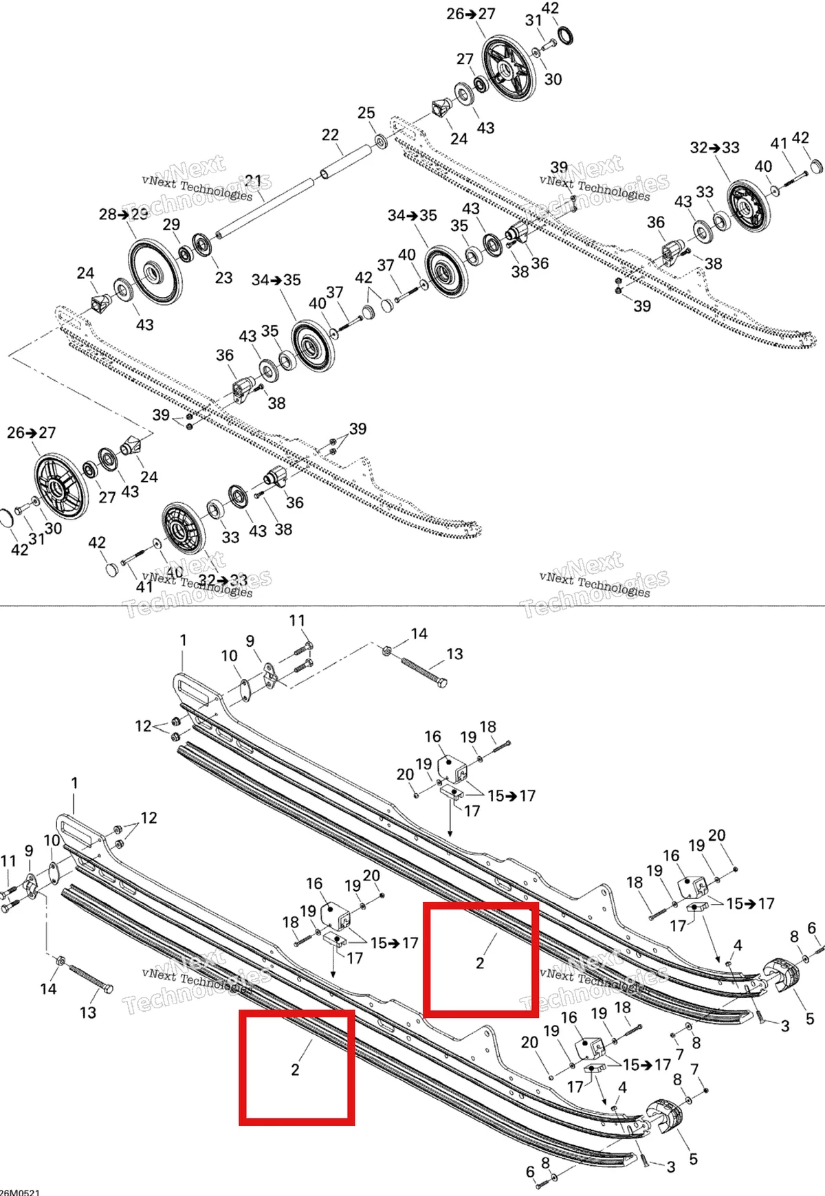 Деталь 503190866 на схеме узла 2005 Ski-Doo Summit 1000 SDI, Highmark & Highmark X Rear Suspension