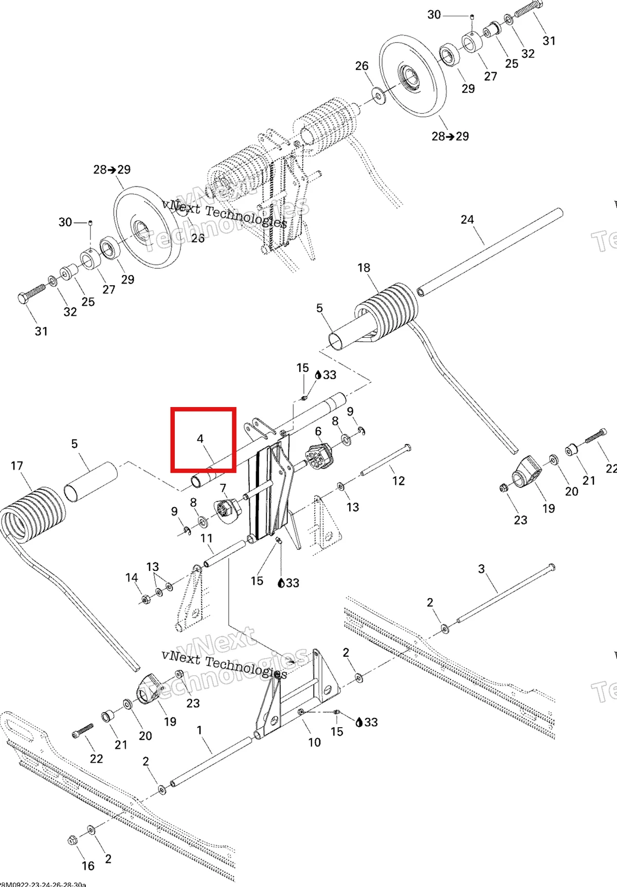 Деталь 503191057 (Задний рычаг) на схеме узла 2009 Ski-Doo GTX Fan Rear Arm