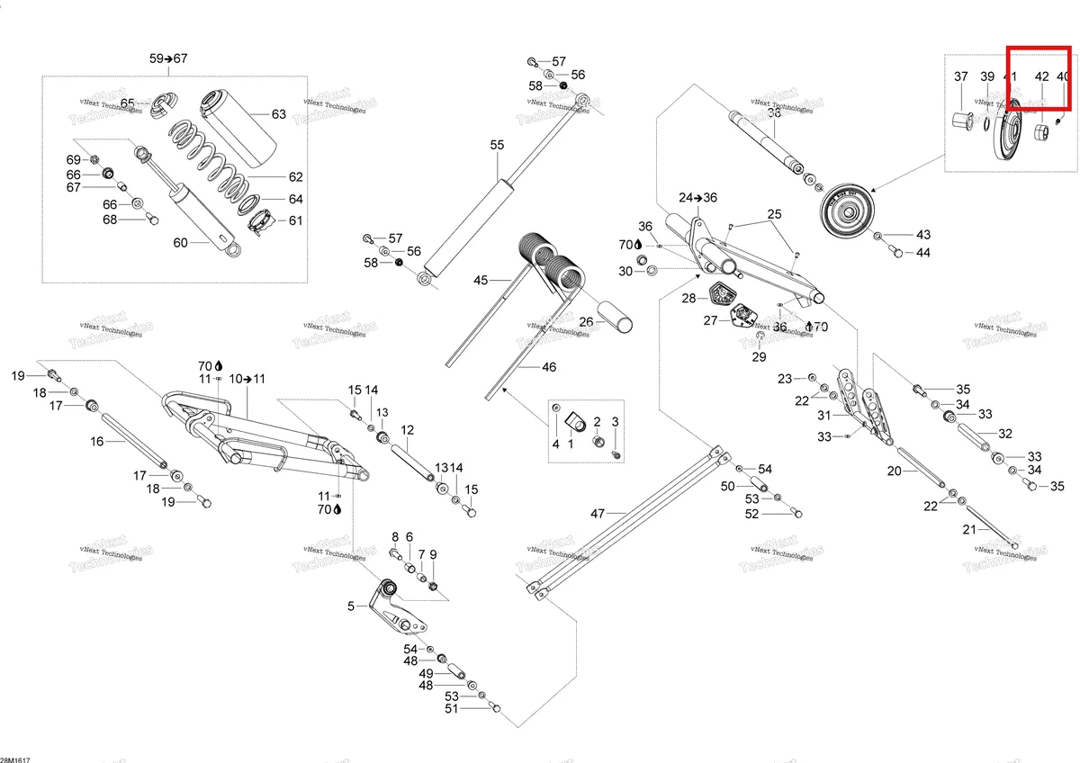 Деталь 503191099 на схеме узла 2016 Ski-Doo SKANDIC - 2-STROKE Rear Suspension B