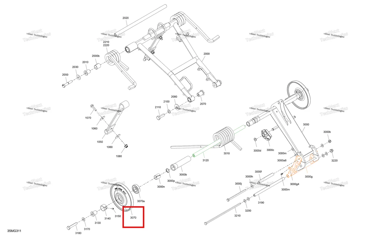 Деталь 503191150 на схеме узла 2027 Ski-Doo MXZ - NEO + - 600 EFI - 55 - BPVA - Deep Black - 15X120X1.25RS Track Suspension - Rear - Upper Section
