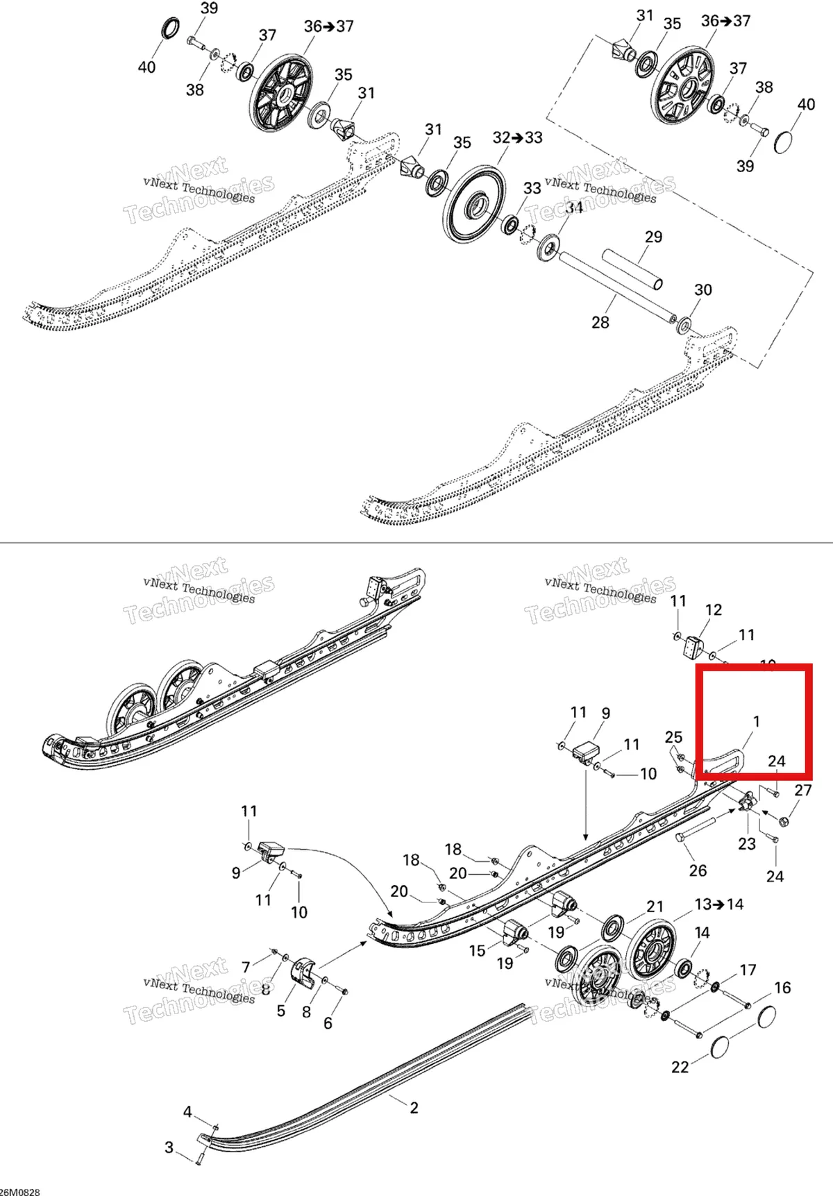 Схема применяемости: Подрез (конёк лыжи) 120 Ski-Doo 503191158
