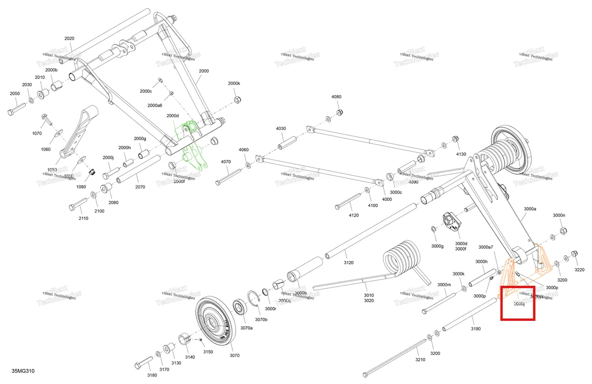 Деталь 503191209 (Деталь Pivot Arm) на схеме узла 2027 Ski-Doo MXZ - SPORT - 600 EFI - BHVB - Neo Yellow - 15X129X1.25RS Track Suspension - Rear - Upper Section