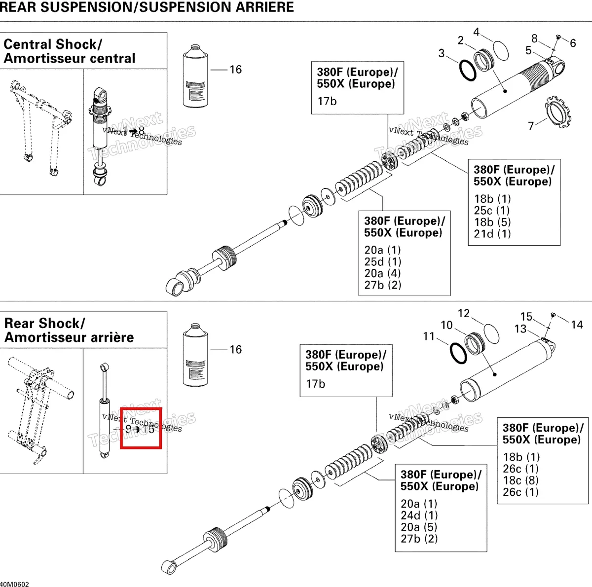 Деталь 503191222 на схеме узла 2006 Ski-Doo MX Z 380F Take Apart Shock, Rear