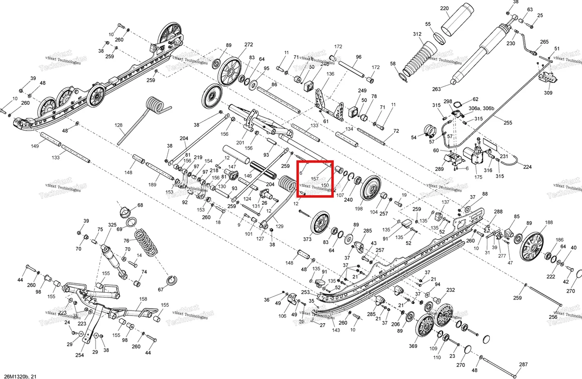 Деталь 503191233 на схеме узла 2013 Ski-Doo GSX SE 600HOE Rear Suspension