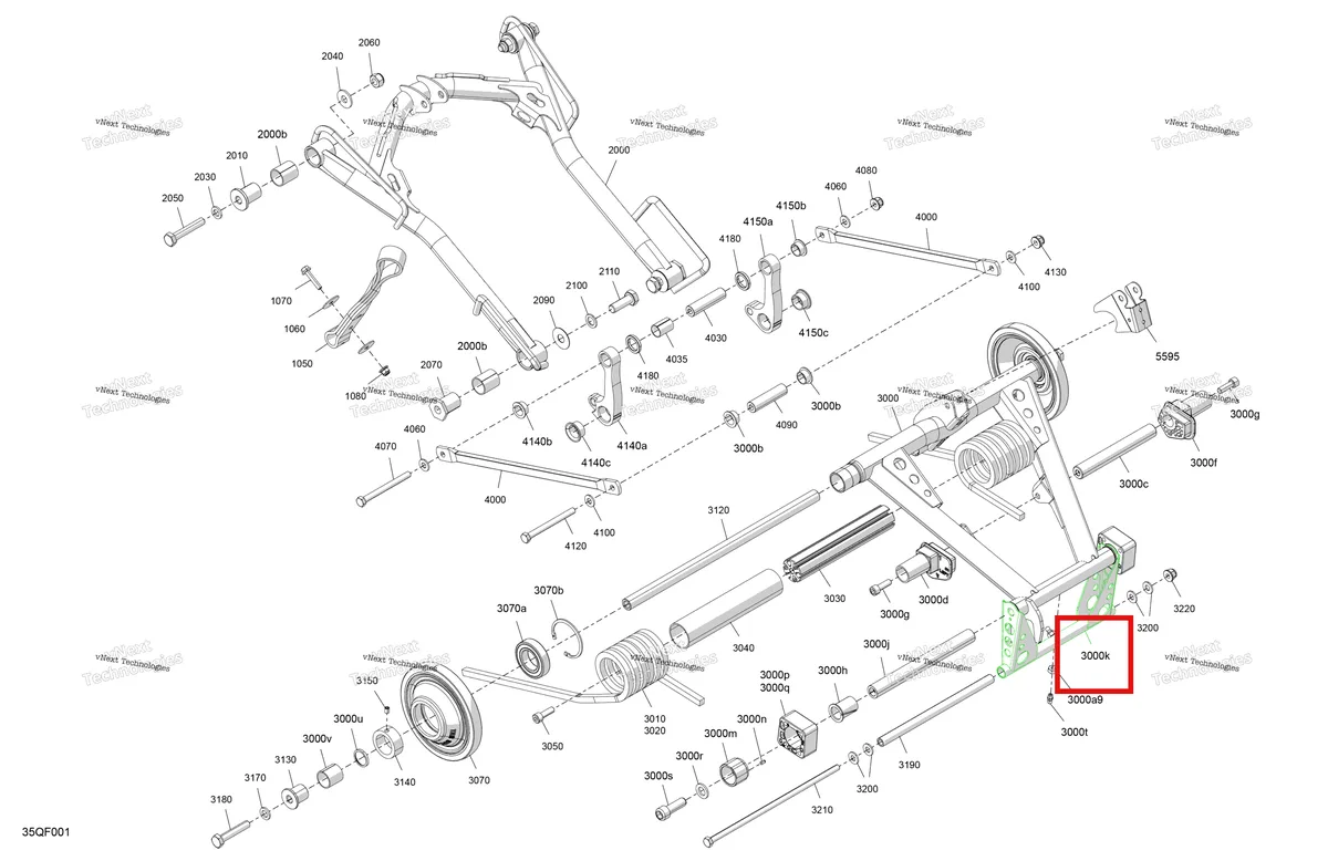 Деталь 503191302 на схеме узла 2026 Ski-Doo GRAND TOURING - SPORT - ESTA - Bright White - 14X120X0.75LFF Track Suspension - Rear - Upper Section