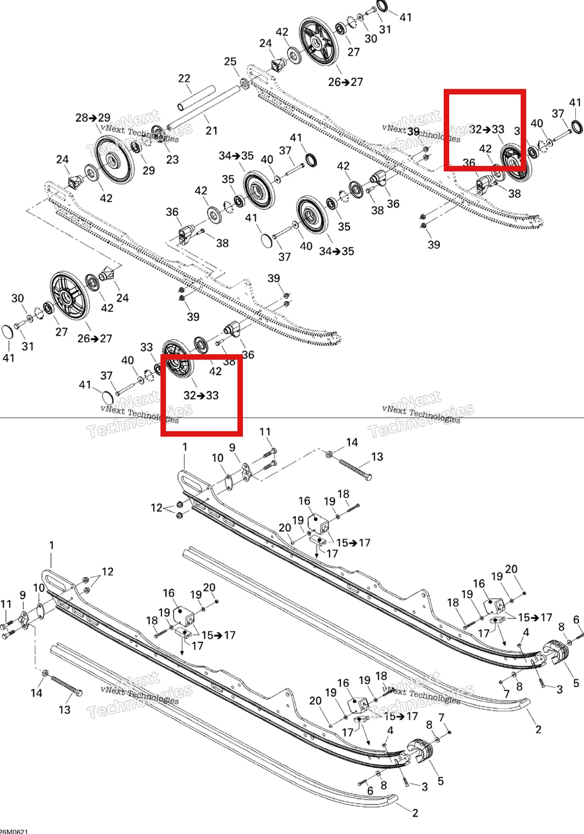 Деталь 503191320 на схеме узла 2006 Ski-Doo Summit 1000 SDI, Highmark & Highmark X Rear Suspension