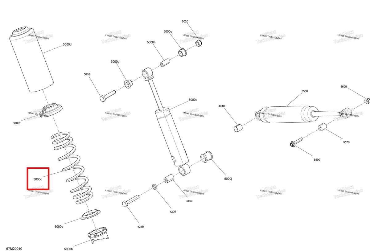 Деталь 503191329 на схеме узла 2020 Ski-Doo MXZ 600 CARB Suspension, Rear - Shocks