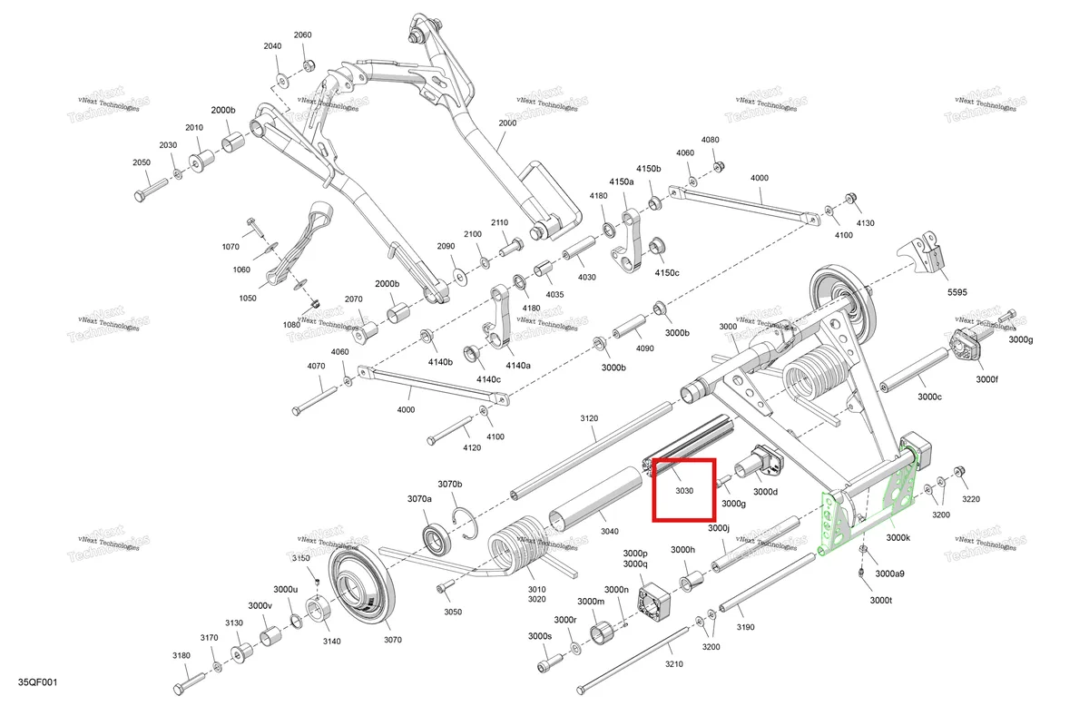 Деталь 503191344 на схеме узла 2026 Ski-Doo GRAND TOURING - SPORT - ESTA - Bright White - 14X120X0.75LFF Track Suspension - Rear - Upper Section