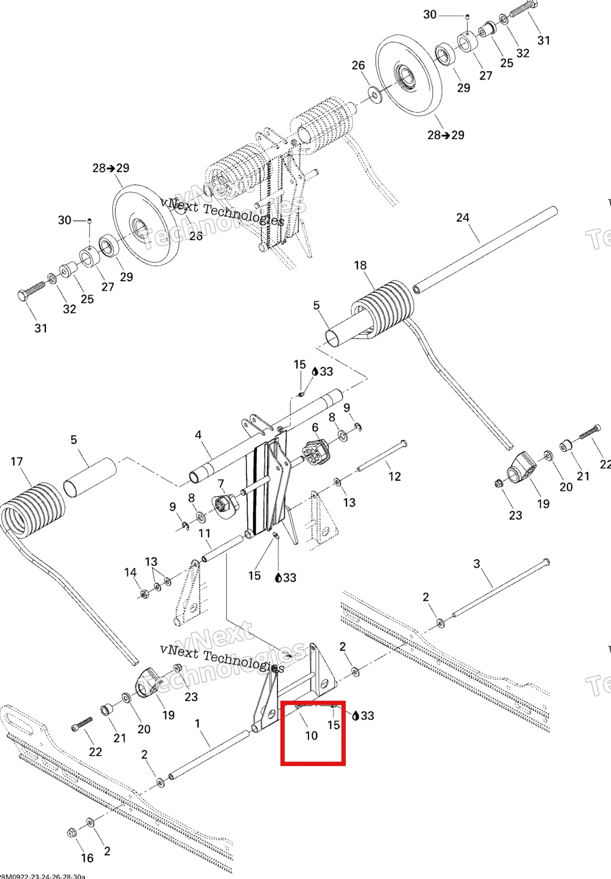 Деталь 503191372 (Деталь Pivot Arm) на схеме узла 2009 Ski-Doo GTX Fan Rear Arm