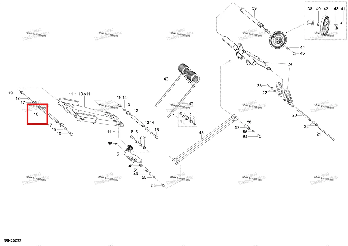 Деталь 503191391 на схеме узла 2020 Ski-Doo SKANDIC WT 550F Suspension, Rear - Upper Section