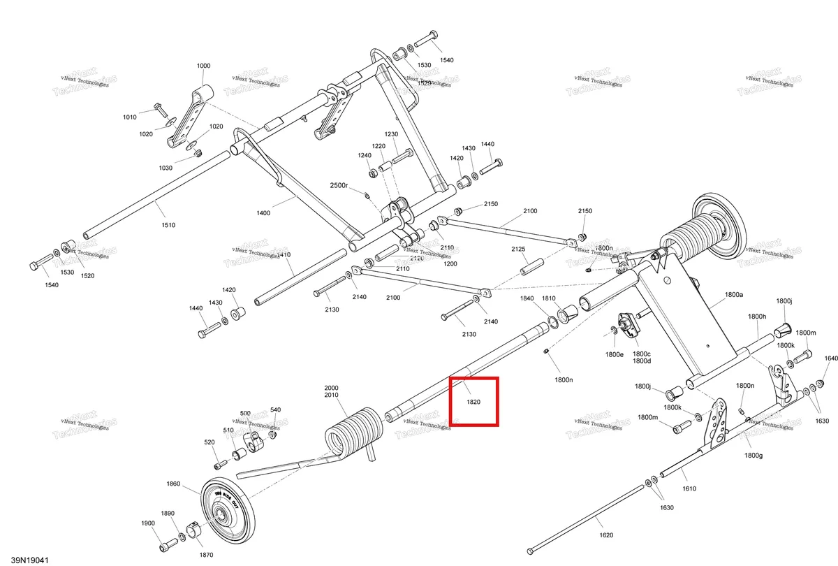 Деталь 503191405 на схеме узла 2019 Ski-Doo EXPEDITION XTREME 800R E-TEC Rear Suspensions - Upper Section