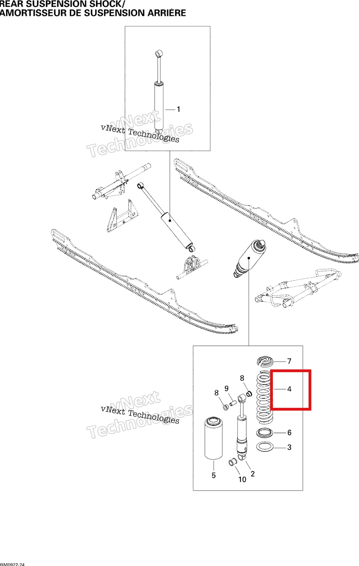 Деталь 503191488 на схеме узла 2009 Ski-Doo Skandic Tundra Rear Suspension Shocks