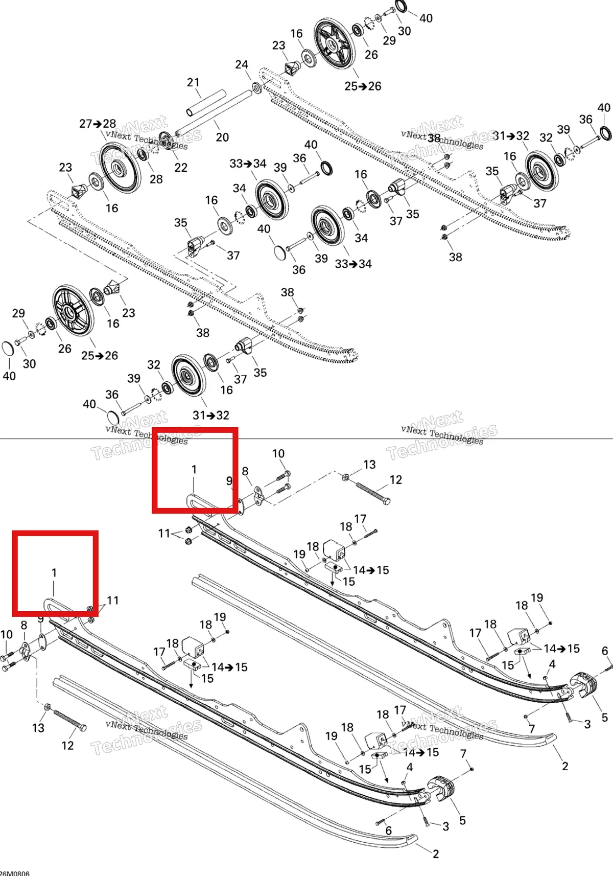 Деталь 503191503 на схеме узла 2008 Ski-Doo Summit Adrenaline 600HO SDI Rear Suspension