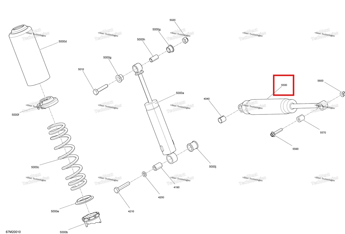Деталь 503191582 на схеме узла 2020 Ski-Doo MXZ 600 CARB Suspension, Rear - Shocks