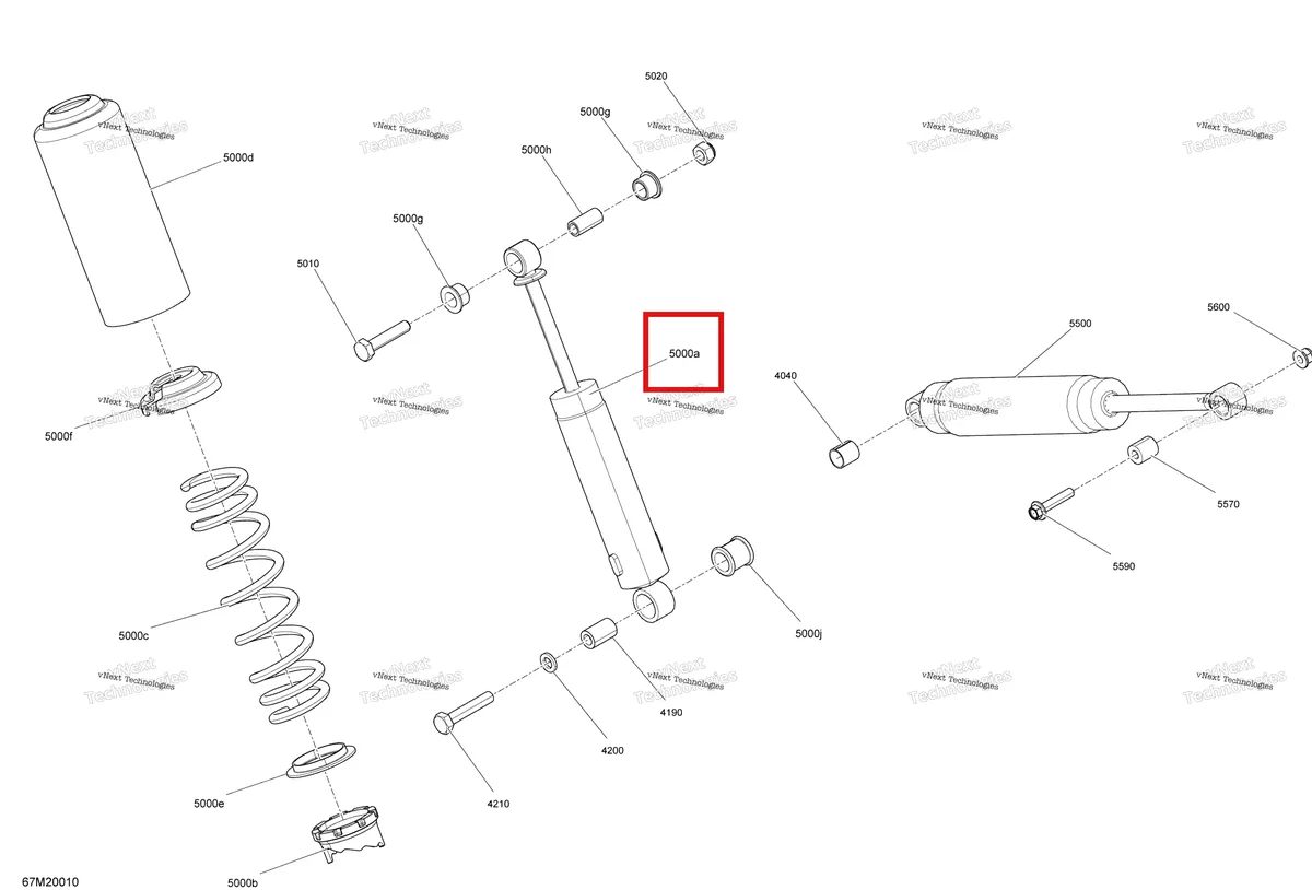 Деталь 503191590 на схеме узла 2020 Ski-Doo MXZ 600 CARB Suspension, Rear - Shocks