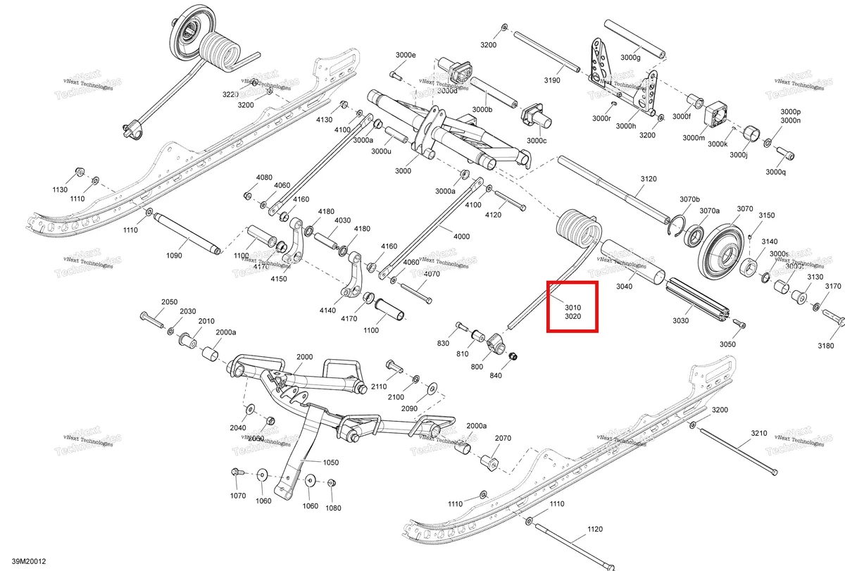 Деталь 503191613 на схеме узла 2020 Ski-Doo MXZ 600 CARB Suspension, Rear - Lower Section
