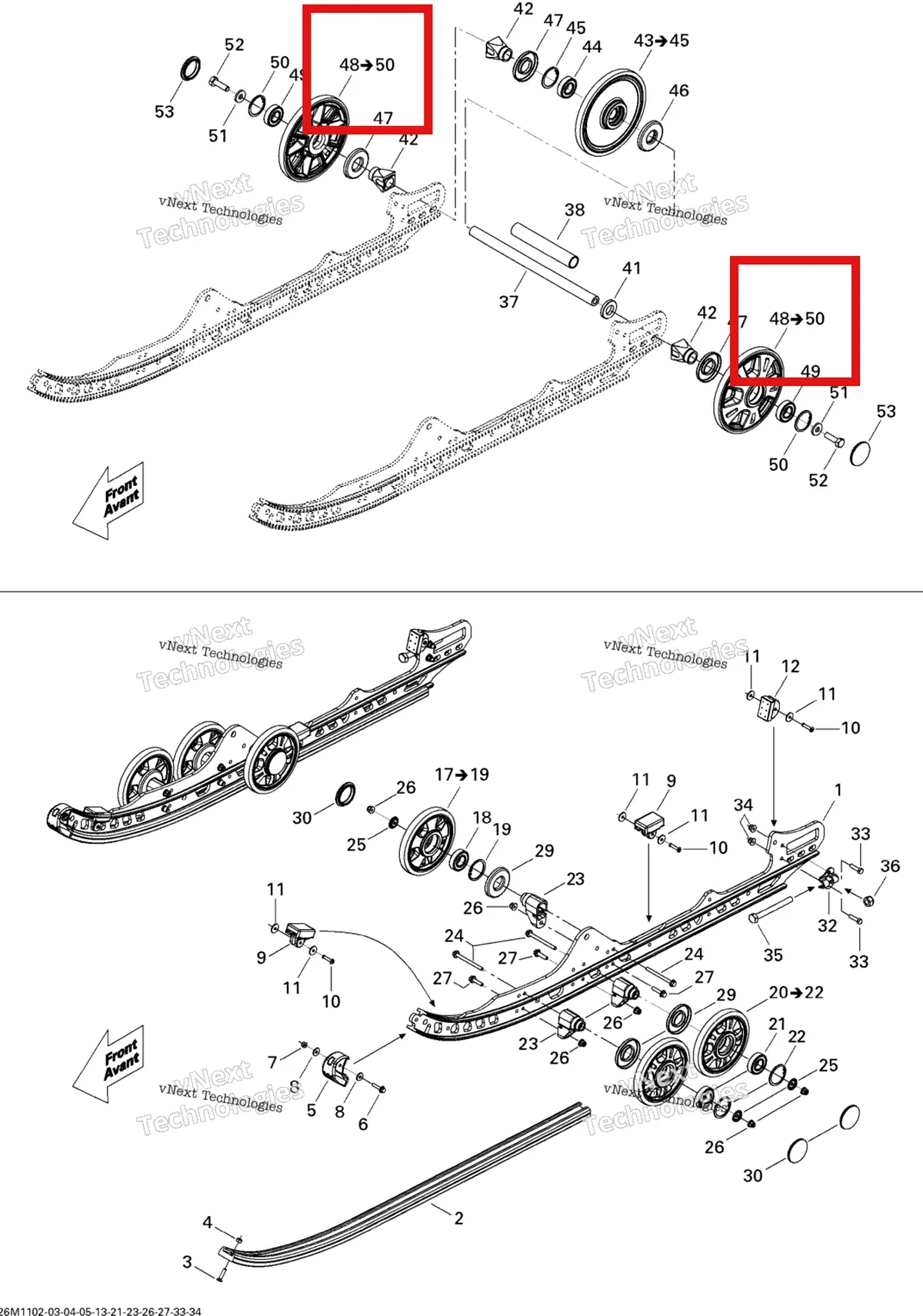 Деталь 503191626 на схеме узла 2011 Ski-Doo MXZ Sport 600ACE Rear Suspension