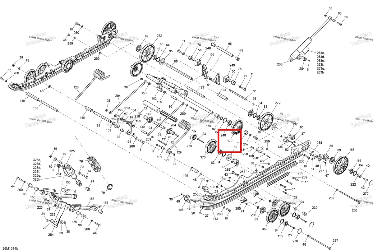 Деталь 503191739 на схеме узла 2013 Ski-Doo FREERIDE 137, 146, 154, 800RE XP Rear Suspension 137
