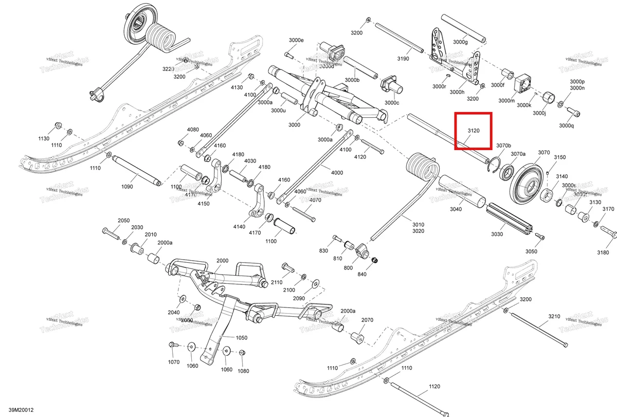 Деталь 503191776 на схеме узла 2020 Ski-Doo MXZ 600 CARB Suspension, Rear - Lower Section