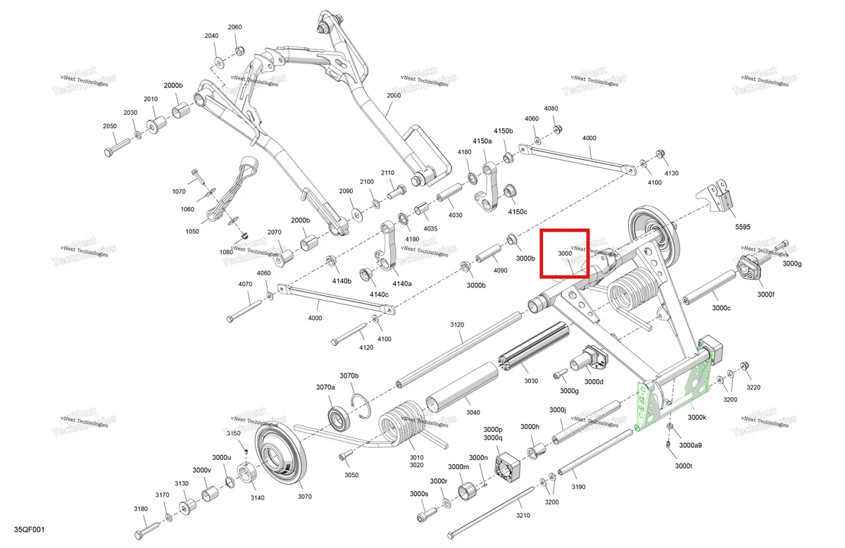 Деталь 503191785 на схеме узла 2026 Ski-Doo GRAND TOURING - SPORT - ESTA - Bright White - 14X120X0.75LFF Track Suspension - Rear - Upper Section