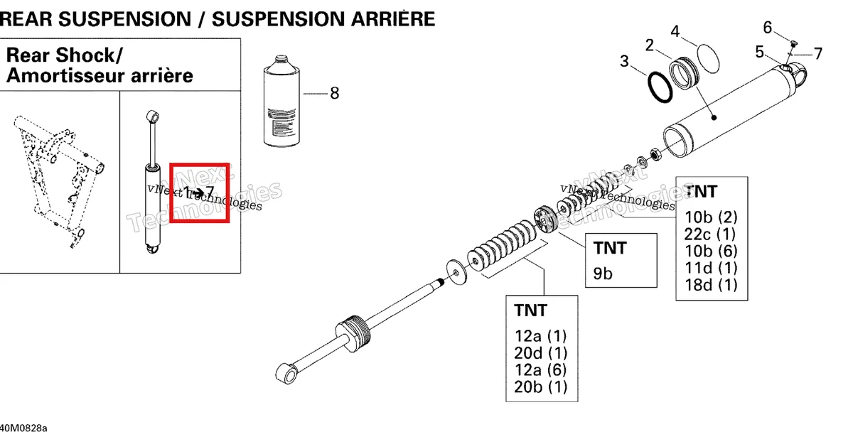 Деталь 503191801 на схеме узла Take Apart Shock, Rear 1