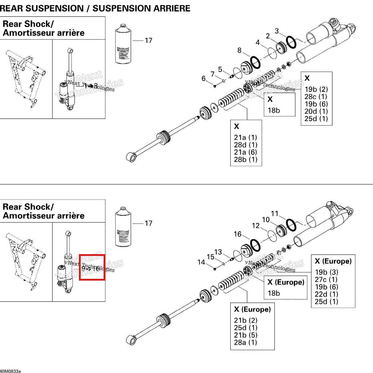 Деталь 503191816 на схеме узла 2008 Ski-Doo MX Z RENEGADE 600 HO SDI Take Apart Shock, Rear 1