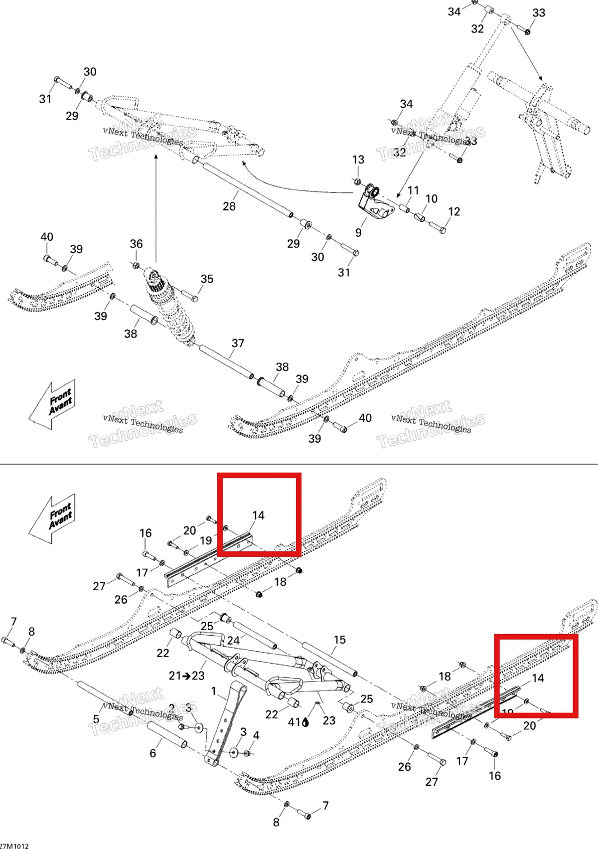 Деталь 503191870 на схеме узла 2010 Ski-Doo Summit HillClimb Front Arm