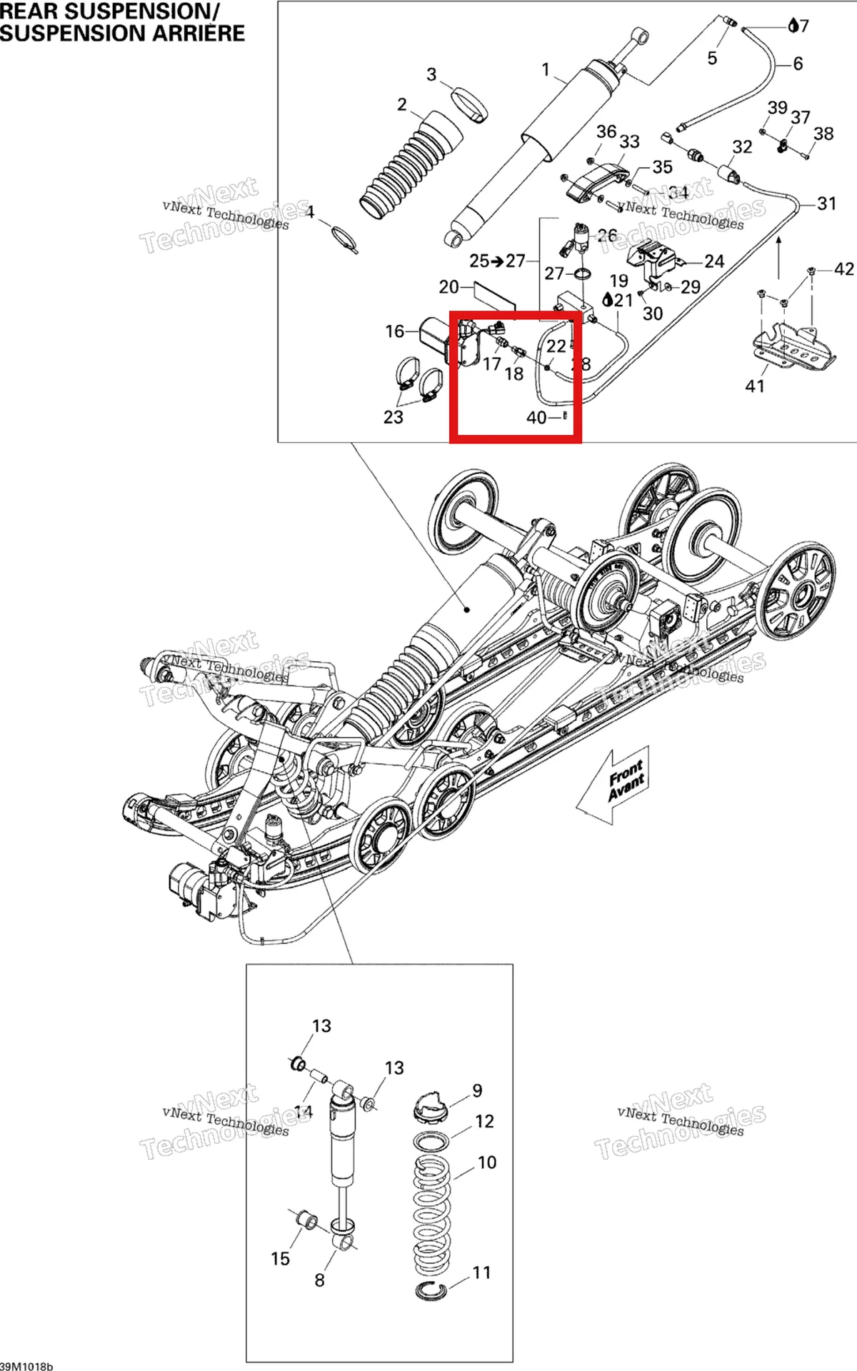 Деталь 503191903 на схеме узла 2010 Ski-Doo GSX SE 1200 Rear Suspension Shocks 2, Se