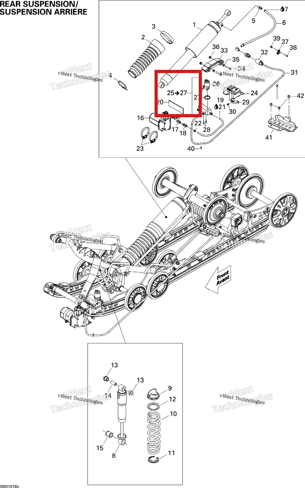 Деталь 503191928 на схеме узла 2010 Ski-Doo GSX SE 1200 Rear Suspension Shocks 2, Se