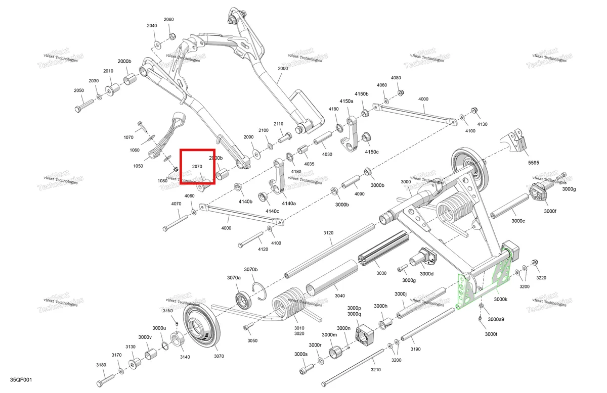 Деталь 503191966 (Мост) на схеме узла 2026 Ski-Doo GRAND TOURING - SPORT - ESTA - Bright White - 14X120X0.75LFF Track Suspension - Rear - Upper Section