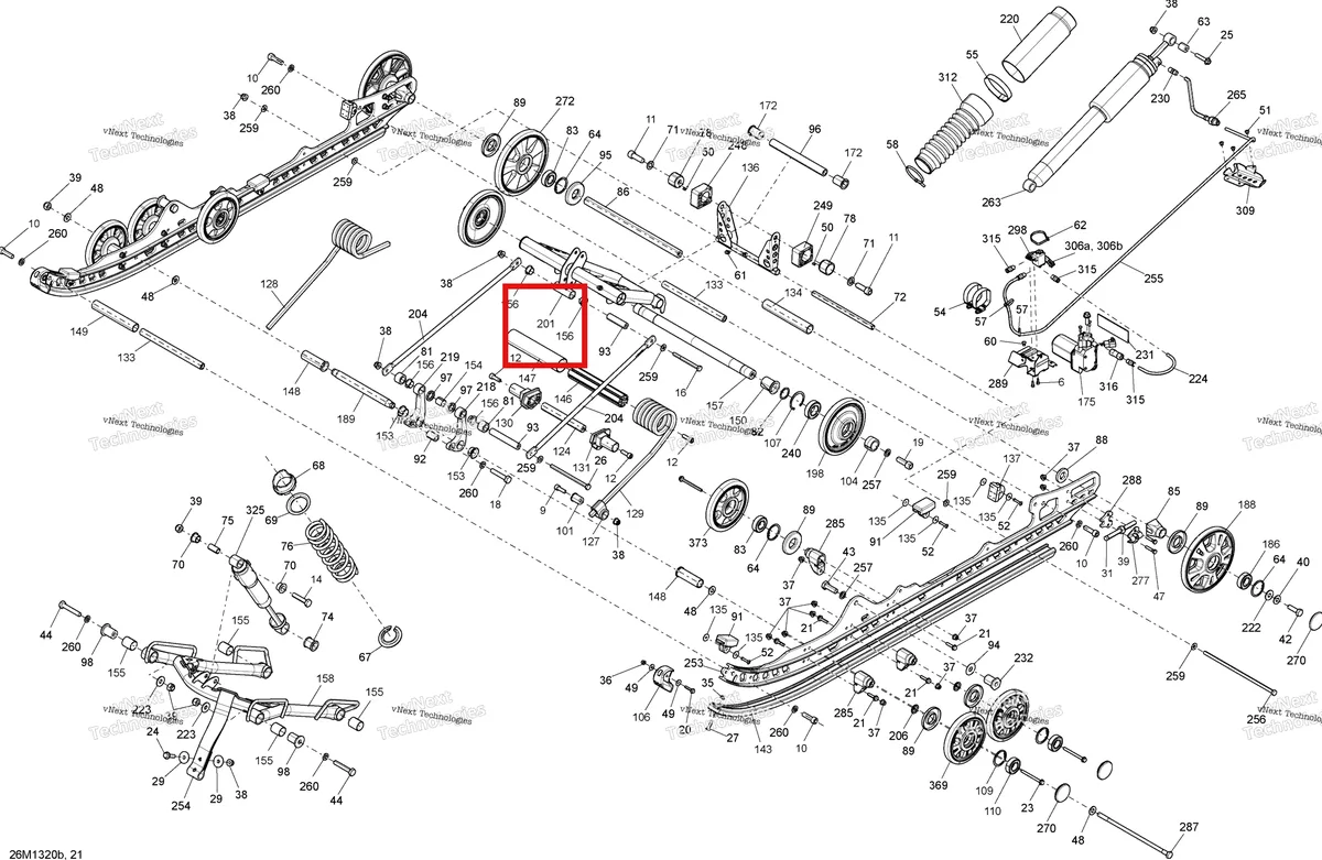 Деталь 503191967 на схеме узла 2013 Ski-Doo GSX SE 600HOE Rear Suspension