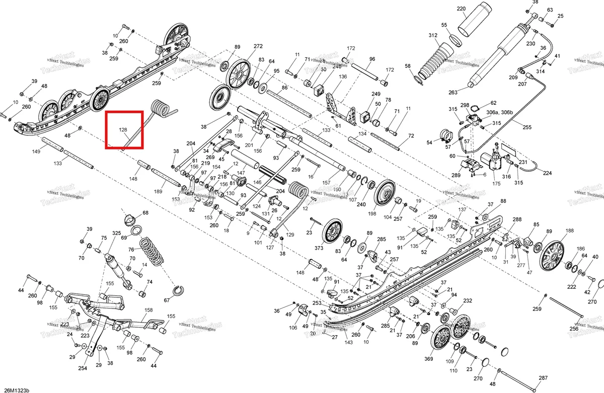 Деталь 503192061 на схеме узла 2013 Ski-Doo GRAND TOURING LE & SE 1200 XR Rear Suspension Se