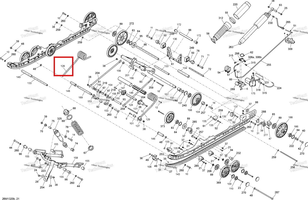 Деталь 503192268 на схеме узла 2013 Ski-Doo GSX SE 600HOE Rear Suspension