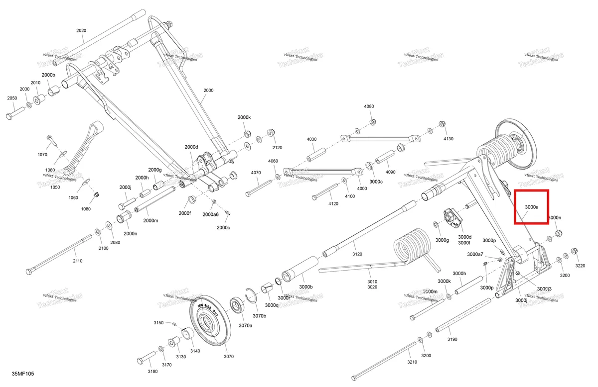 Деталь 503192464 на схеме узла 2026 Ski-Doo TUNDRA - SPORT - 600 EFI - GKTA - Neo Yellow - 15X146X1.6C Track Suspension - Rear - Upper Section