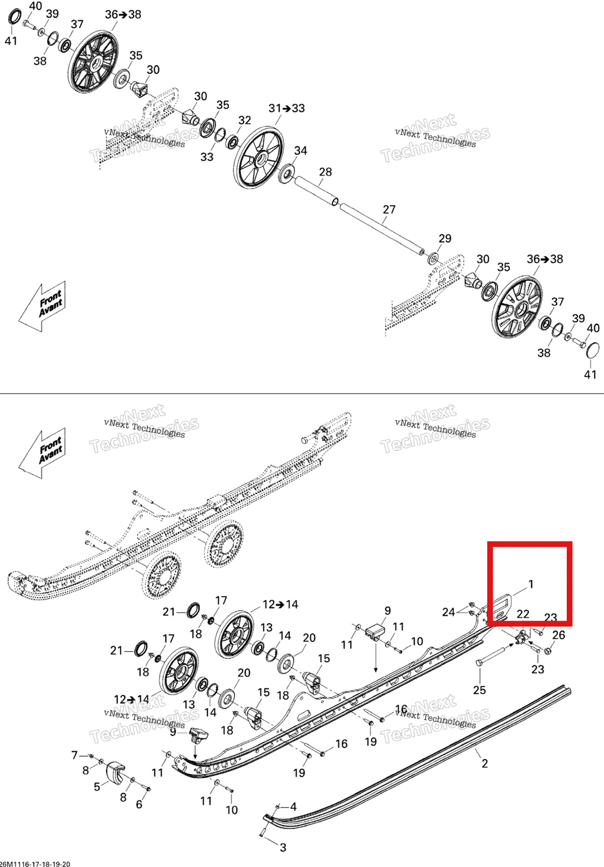 Деталь 503192481 на схеме узла 2011 Ski-Doo Summit X 600HO E-TEC Rear Suspension