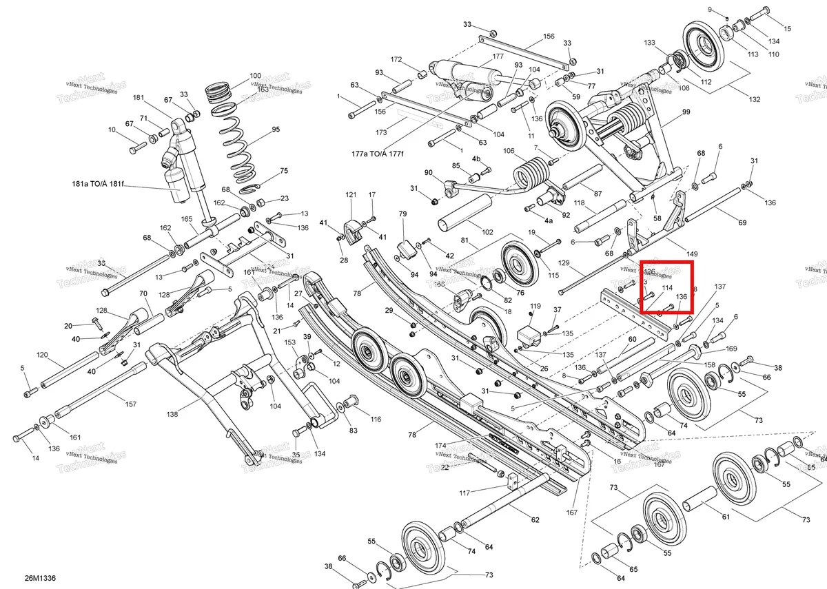 Деталь 503192497 на схеме узла 2013 Ski-Doo MXZ X 600RS XP Rear Suspension