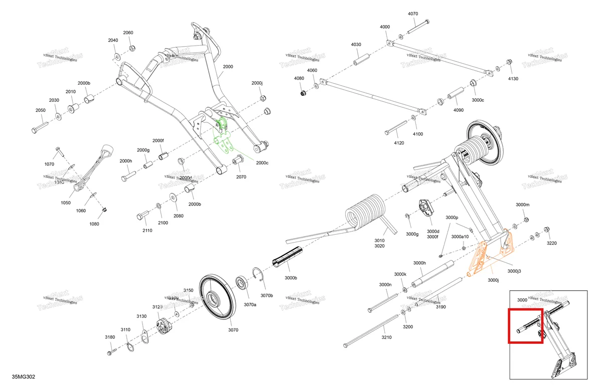 Деталь 503192531 на схеме узла 2027 Ski-Doo EXPEDITION - SPORT - 600 ACE - KCVA - Neo Yellow - 16X154X1.5CH Track Suspension - Rear - Upper Section