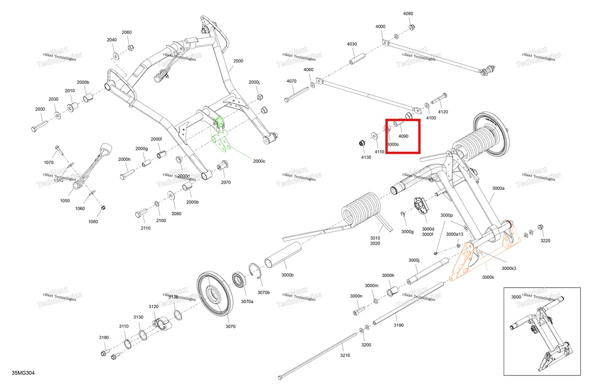 Деталь 503192555 на схеме узла 2027 Ski-Doo EXPEDITION - XTREM - 850 E-TEC - ADVA - Deep Black - 20X154X1.8CST8 Track Suspension - Rear - Upper Section